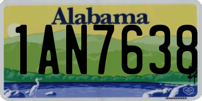 AL license plate 1AN7638