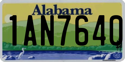 AL license plate 1AN7640