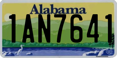 AL license plate 1AN7641