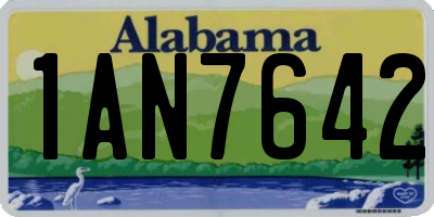 AL license plate 1AN7642