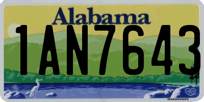 AL license plate 1AN7643