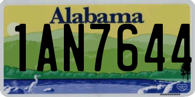AL license plate 1AN7644