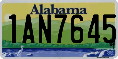 AL license plate 1AN7645