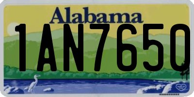 AL license plate 1AN7650