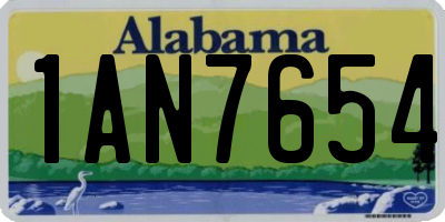 AL license plate 1AN7654