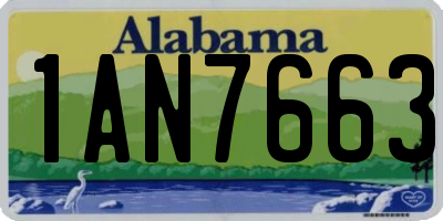 AL license plate 1AN7663