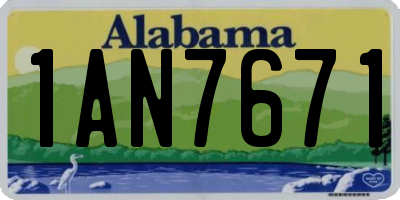 AL license plate 1AN7671