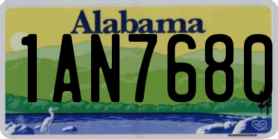AL license plate 1AN7680