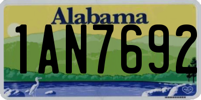 AL license plate 1AN7692