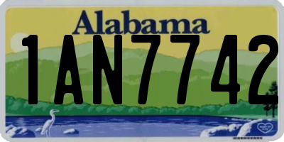 AL license plate 1AN7742