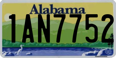 AL license plate 1AN7752