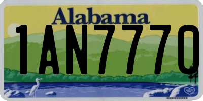 AL license plate 1AN7770