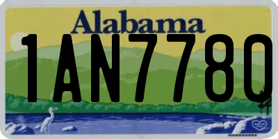 AL license plate 1AN7780