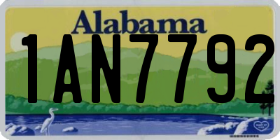 AL license plate 1AN7792