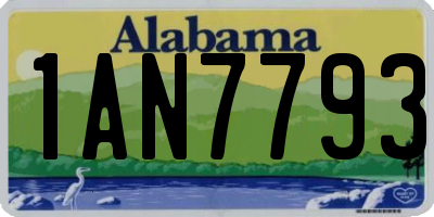 AL license plate 1AN7793