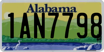 AL license plate 1AN7798