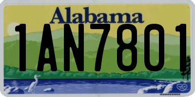 AL license plate 1AN7801