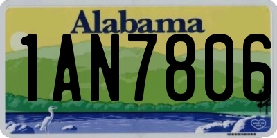 AL license plate 1AN7806
