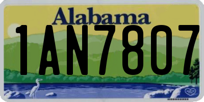 AL license plate 1AN7807