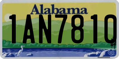 AL license plate 1AN7810