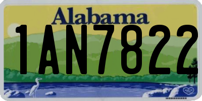 AL license plate 1AN7822