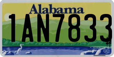 AL license plate 1AN7833