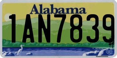 AL license plate 1AN7839