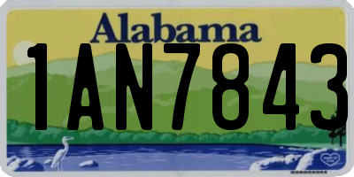 AL license plate 1AN7843