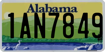 AL license plate 1AN7849