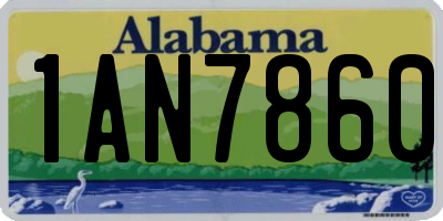 AL license plate 1AN7860