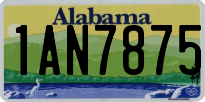 AL license plate 1AN7875