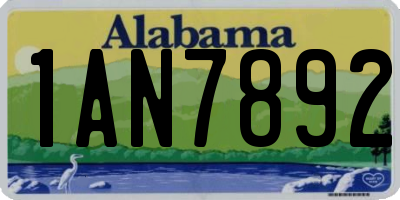 AL license plate 1AN7892