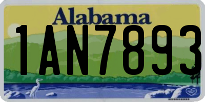 AL license plate 1AN7893