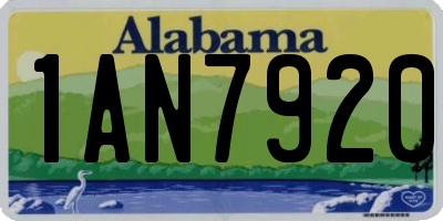 AL license plate 1AN7920