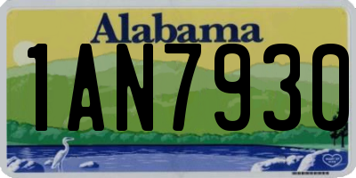 AL license plate 1AN7930