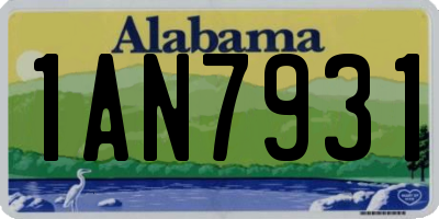 AL license plate 1AN7931