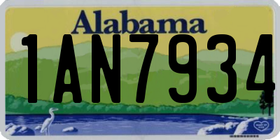 AL license plate 1AN7934