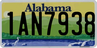 AL license plate 1AN7938