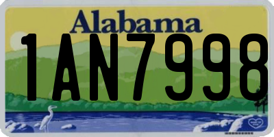 AL license plate 1AN7998