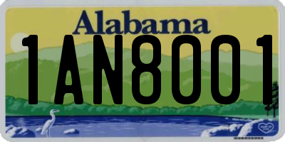 AL license plate 1AN8001
