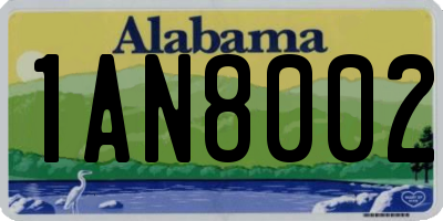 AL license plate 1AN8002
