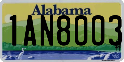 AL license plate 1AN8003