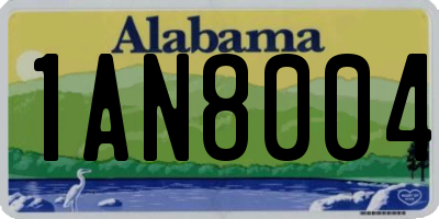 AL license plate 1AN8004