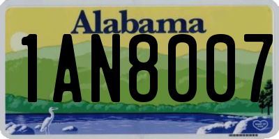 AL license plate 1AN8007