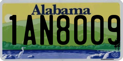 AL license plate 1AN8009