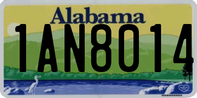 AL license plate 1AN8014