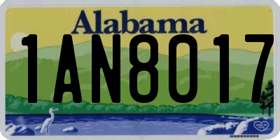 AL license plate 1AN8017