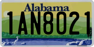 AL license plate 1AN8021