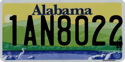 AL license plate 1AN8022