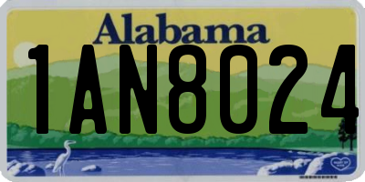 AL license plate 1AN8024